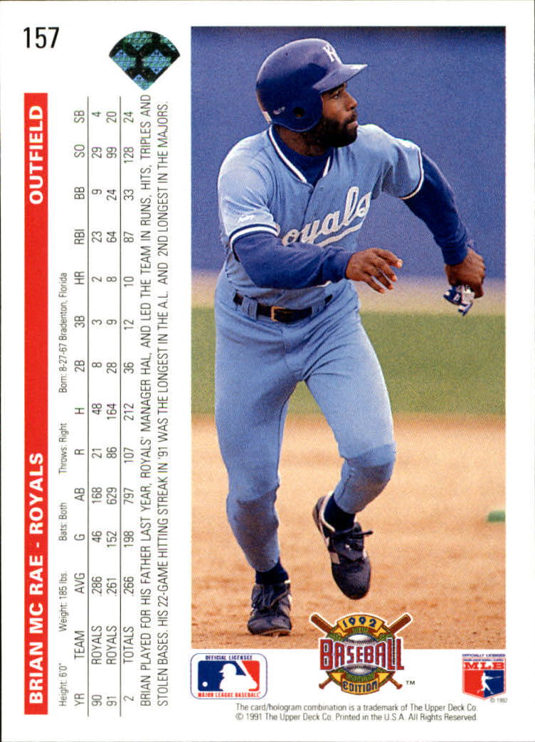 1992 Upper Deck Baseball Card Pick 1-250 - Picture 315 of 499