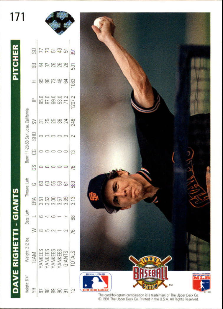 1992 Upper Deck Baseball Card Pick 1-250 - Picture 343 of 499