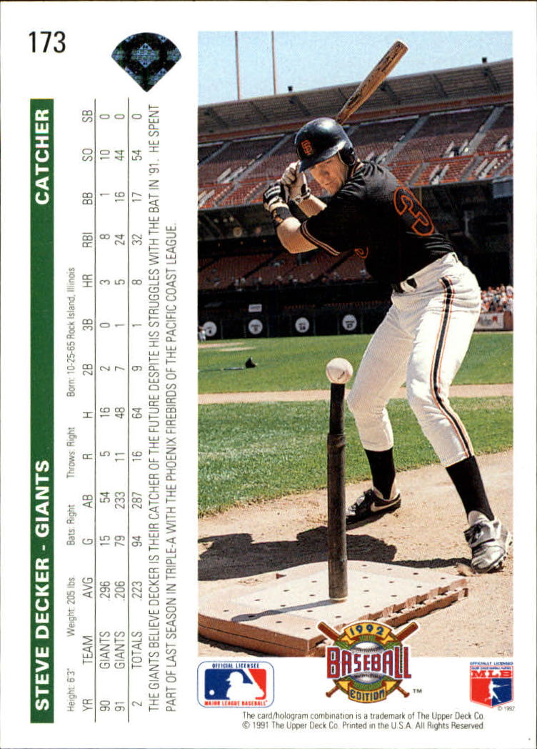 1992 Upper Deck Baseball Card Pick 1-250 - Picture 347 of 499