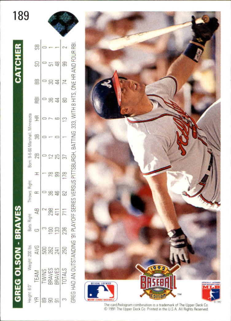 1992 Upper Deck Baseball Card Pick 1-250 - Picture 379 of 499