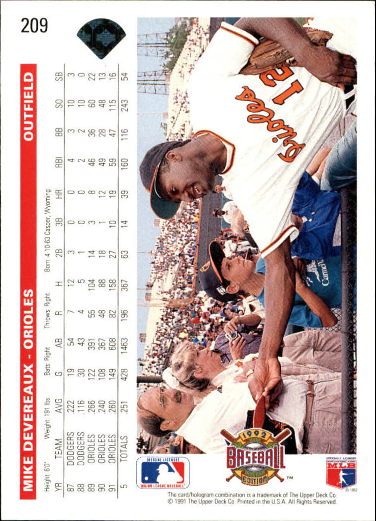 1992 Upper Deck Baseball Card Pick 1-250 - Picture 417 of 499