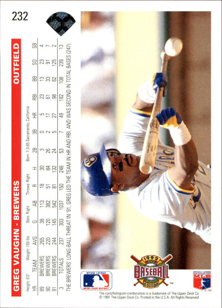 1992 Upper Deck Baseball Card Pick 1-250 - Picture 463 of 499