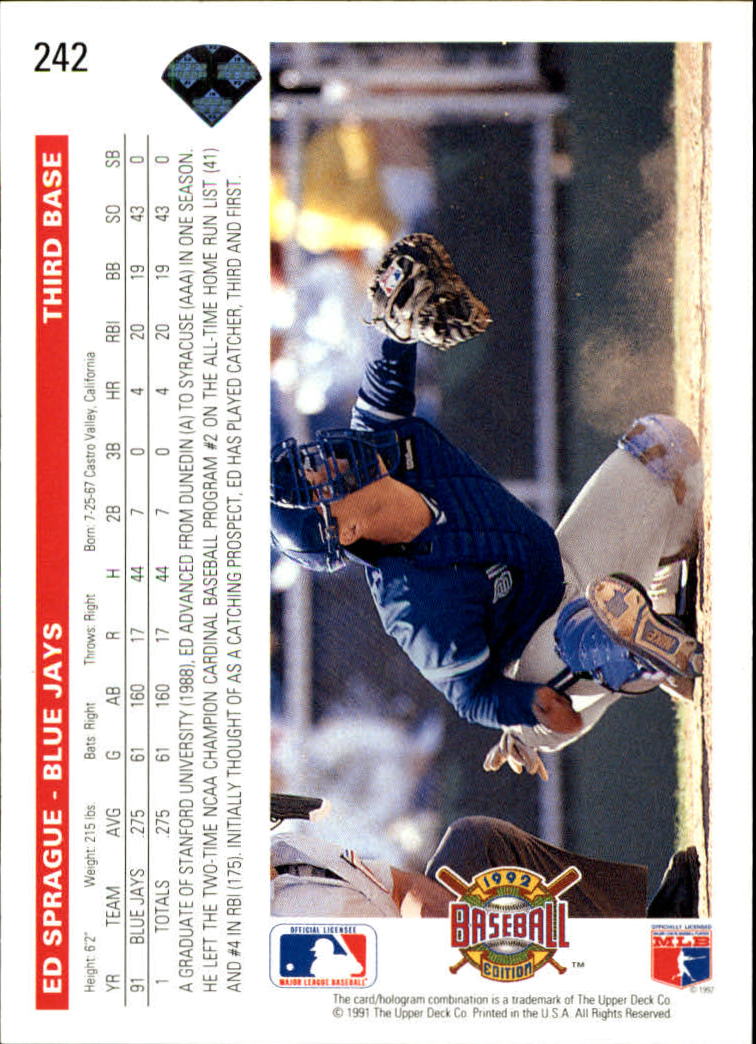 1992 Upper Deck Baseball Card Pick 1-250 - Picture 483 of 499