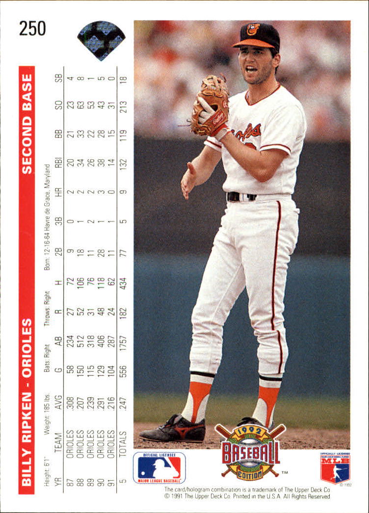 1992 Upper Deck Baseball Card Pick 1-250 - Picture 499 of 499