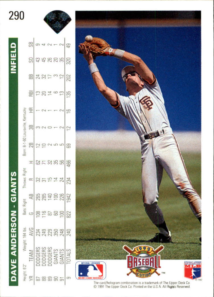 1992 Upper Deck Baseball Card Pick 251-500