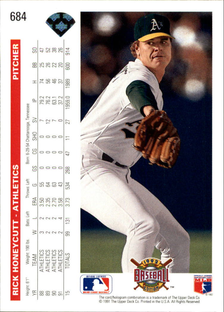 1992 Upper Deck Baseball Card Pick 501 750 EBay   Back 