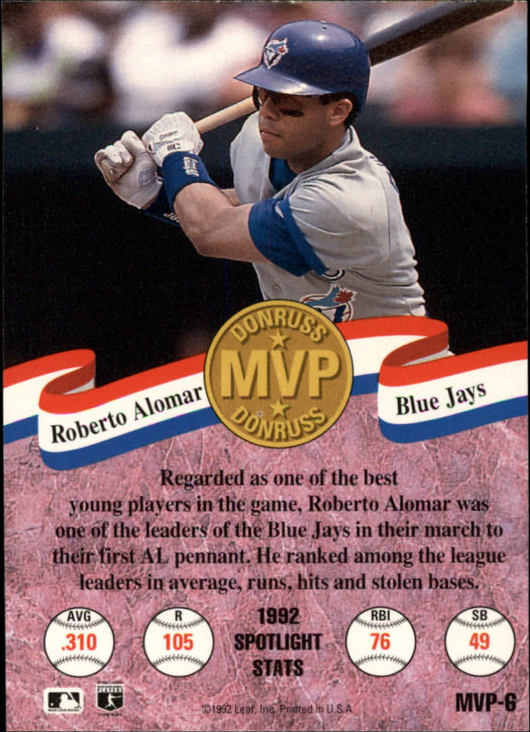 1993 Donruss Baseball "MVPs" Insert Cards - Picture 11 of 41