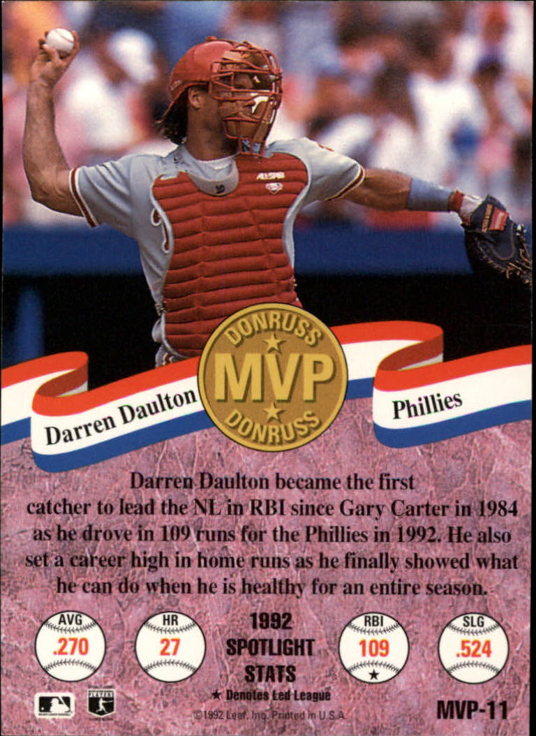 1993 Donruss Baseball "MVPs" Insert Cards - Picture 13 of 41