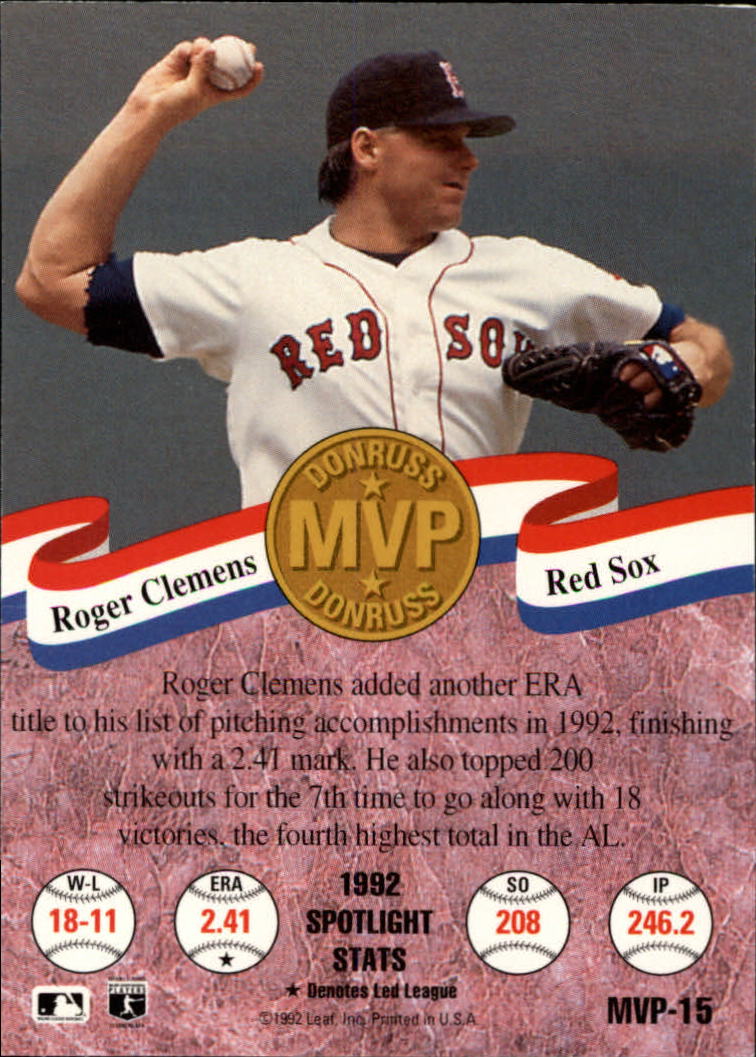 1993 Donruss Baseball "MVPs" Insert Cards - Picture 19 of 41