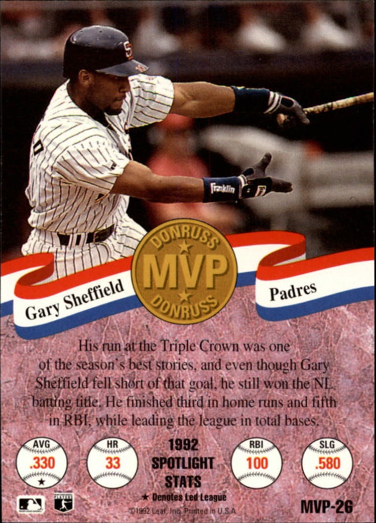 1993 Donruss Baseball "MVPs" Insert Cards - Picture 41 of 41