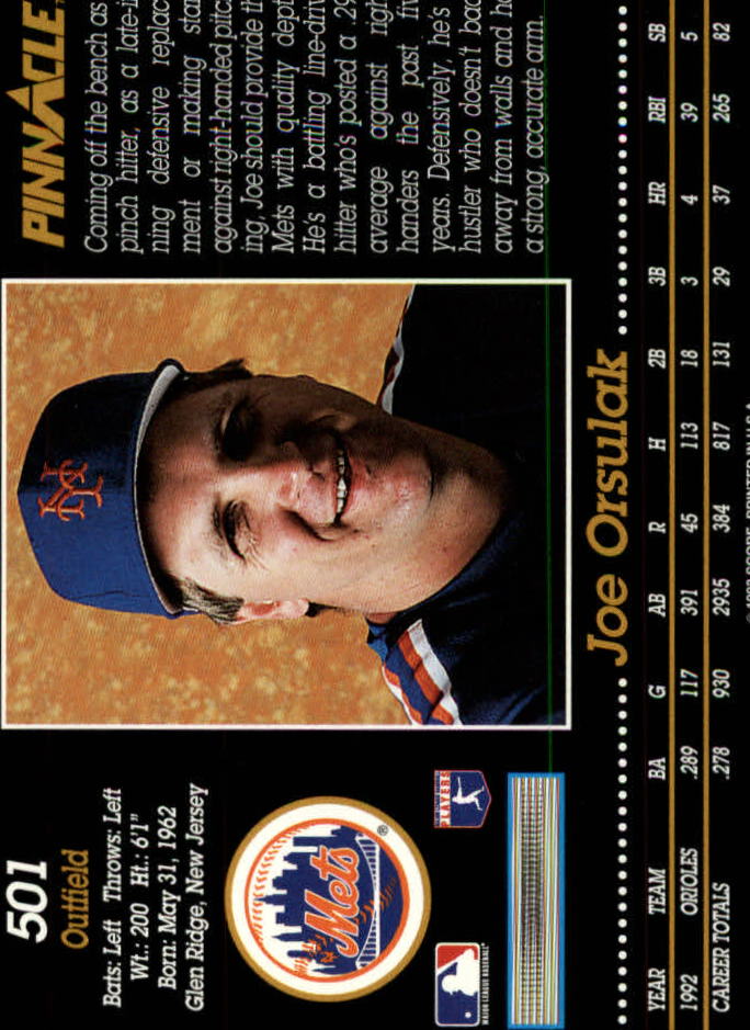 A0984- 1993 Pinnacle Baseball #s 501-620 +Inserts -You Pick- 15+ FREE US SHIP - Picture 3 of 268