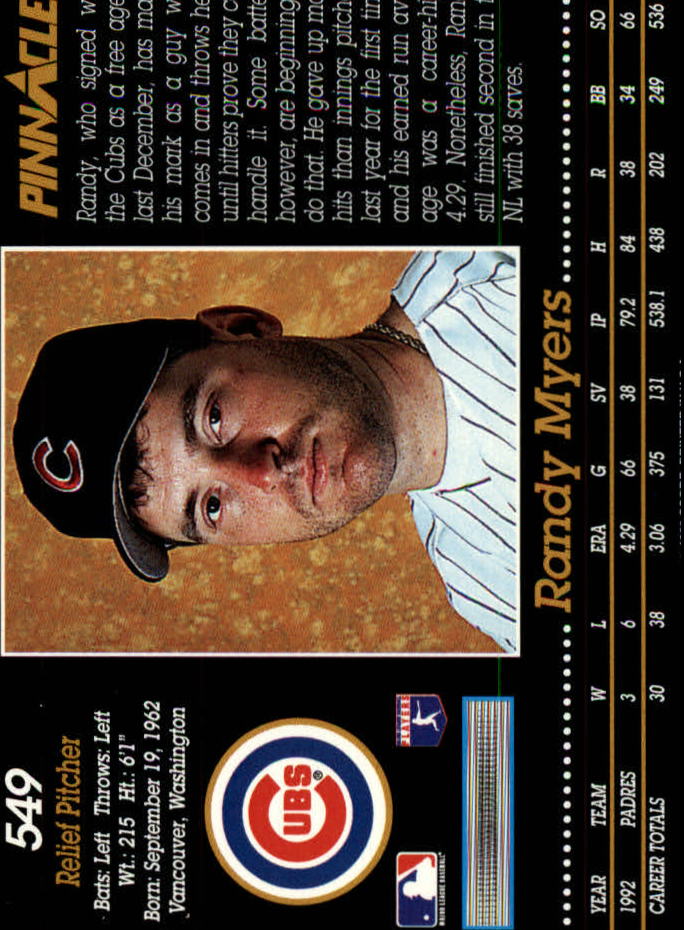 A0984- 1993 Pinnacle Baseball #s 501-620 +Inserts -You Pick- 15+ FREE US SHIP - Picture 99 of 268