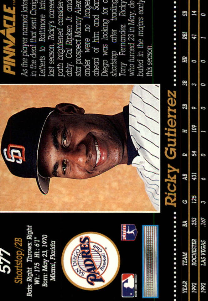 A0984- 1993 Pinnacle Baseball #s 501-620 +Inserts -You Pick- 15+ FREE US SHIP - Picture 155 of 268