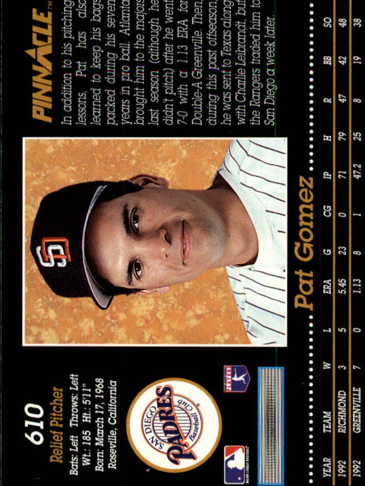 A0984- 1993 Pinnacle Baseball #s 501-620 +Inserts -You Pick- 15+ FREE US SHIP - Picture 221 of 268