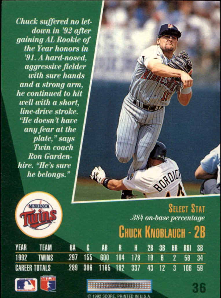 thumbnail 71  - A1080- 1993 Select Baseball Cards 1-250 +Rookies -You Pick- 10+ FREE US SHIP