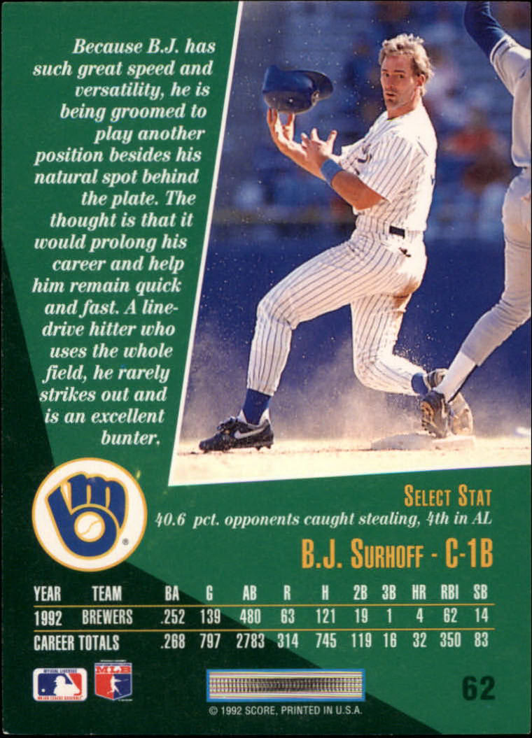 thumbnail 95  - 1993 Select Baseball (Cards 1-200) (Pick Your Cards)