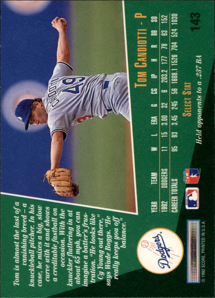 thumbnail 285  - 1993 Select Baseball Card Pick 1-250
