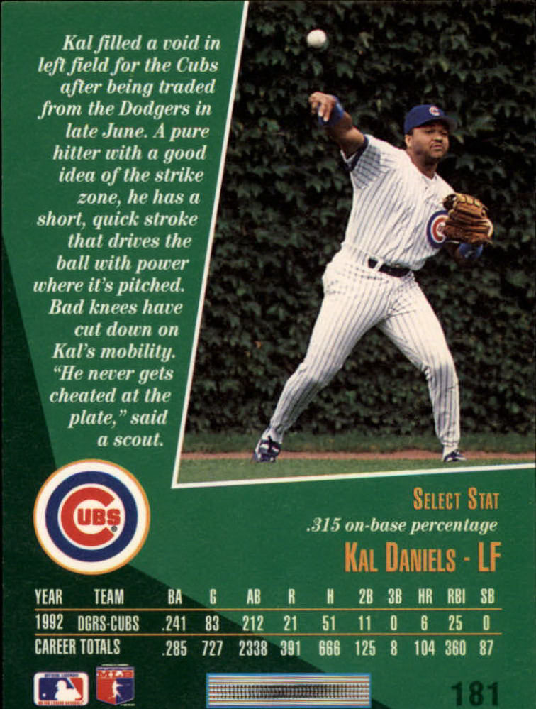 thumbnail 273  - 1993 Select Baseball (Cards 1-200) (Pick Your Cards)