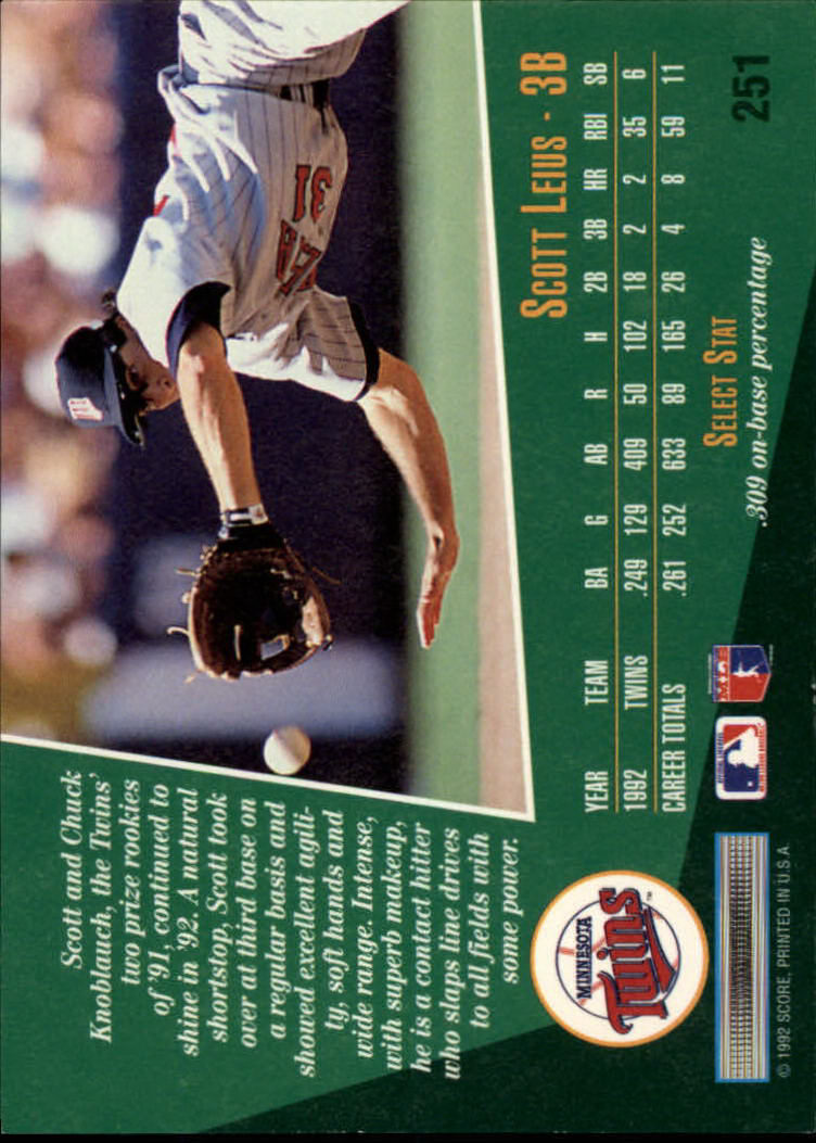 thumbnail 3  - 1993 Select Baseball Card Pick 251-405