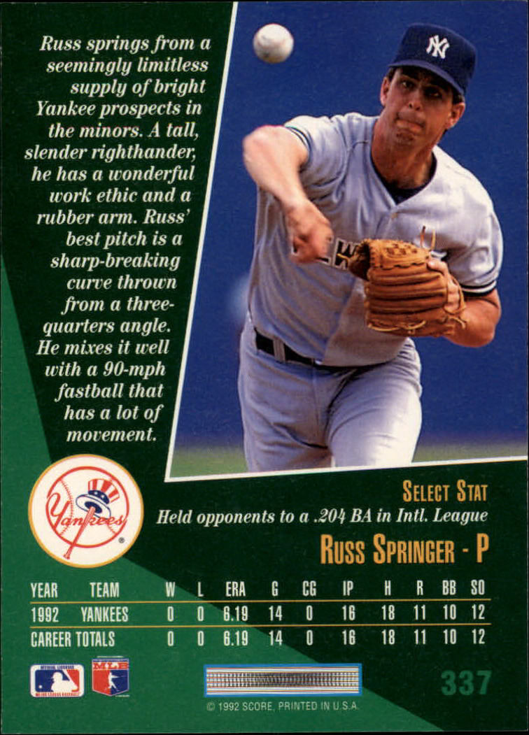 thumbnail 175  - 1993 Select Baseball Card Pick 251-405