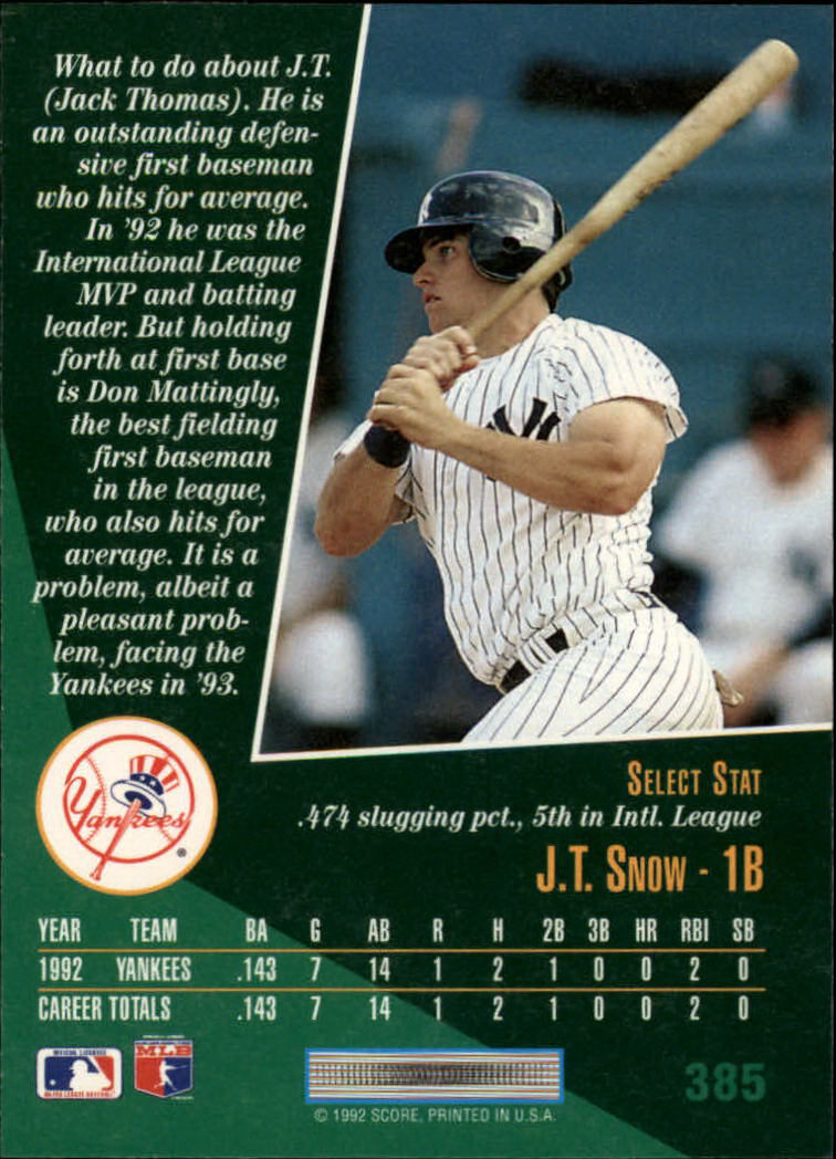thumbnail 195  - 1993 Select Baseball (Cards 201-405) (Pick Your Cards)