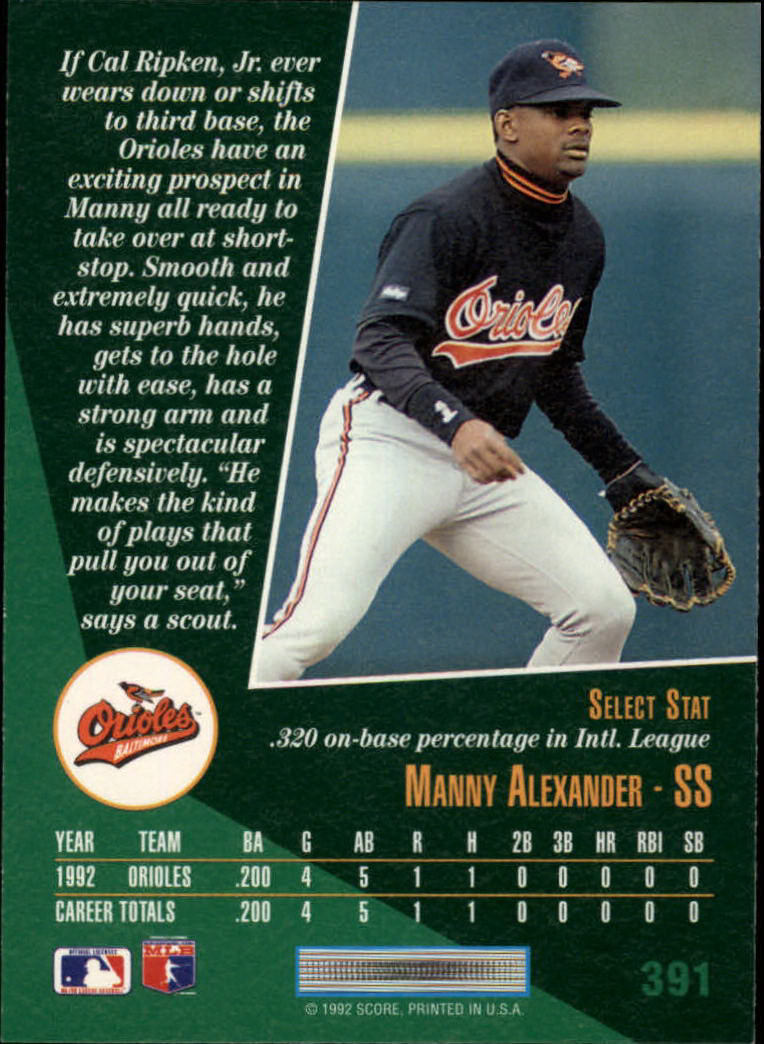 thumbnail 203  - 1993 Select Baseball (Cards 201-405) (Pick Your Cards)