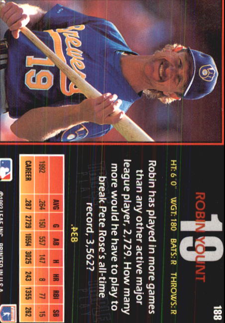 1993 Triple Play (Donruss) Baseball "Main Set" Cards #151 to #264 - Picture 75 of 219