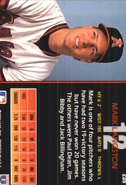 1993 Triple Play (Donruss) Baseball "Main Set" Cards #151 to #264 - Picture 165 of 219