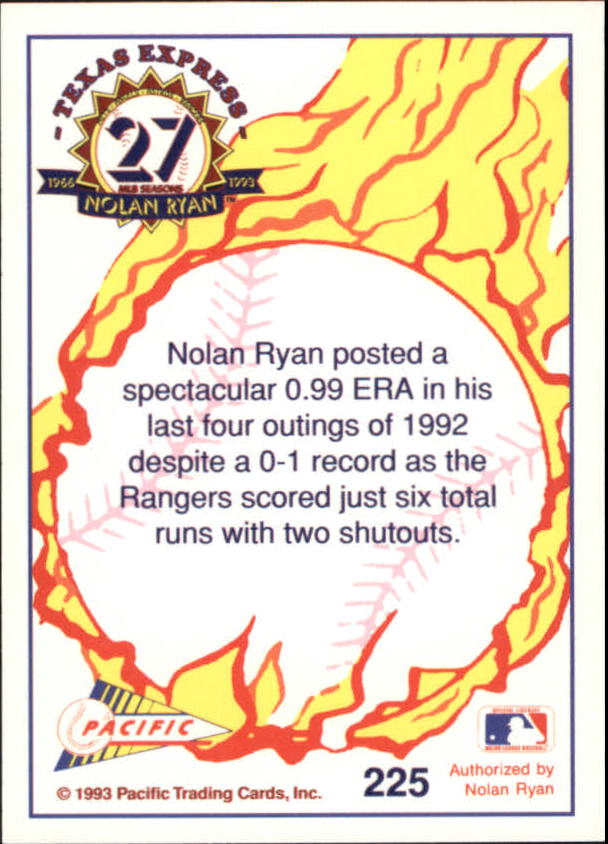 1993 Pacific Ryan 27th Season Texas Express (Cards #221-250) (Pick 