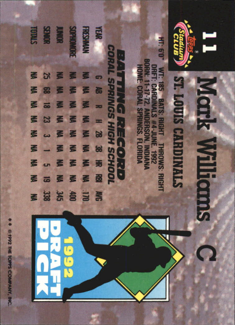 1993 Stadium Club Murphy Baseball - Picture 17 of 272