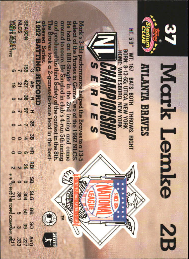 1993 Stadium Club Murphy Baseball - Picture 49 of 272