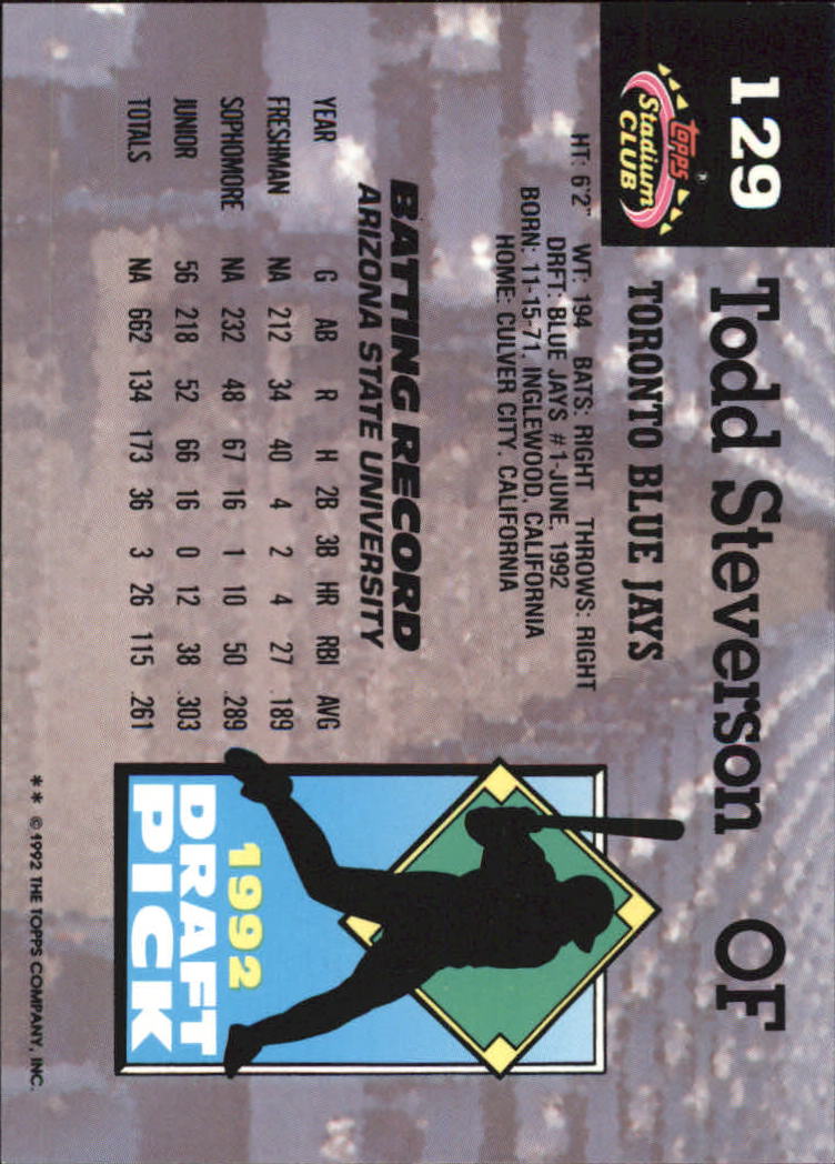 1993 Stadium Club Murphy Baseball - Picture 178 of 272
