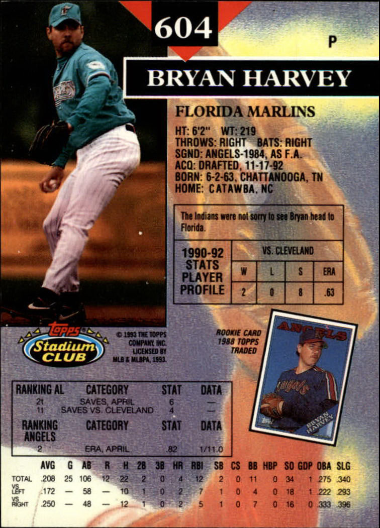 1993 Stadium Club Baseball Part 3 Main Set Card #500-750 - Picture 205 of 497