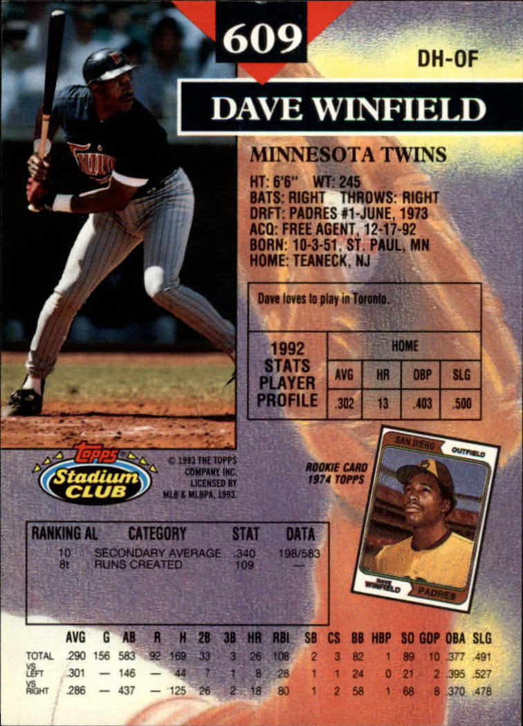 1993 Stadium Club Baseball Part 3 Main Set Card #500-750 - Picture 215 of 497