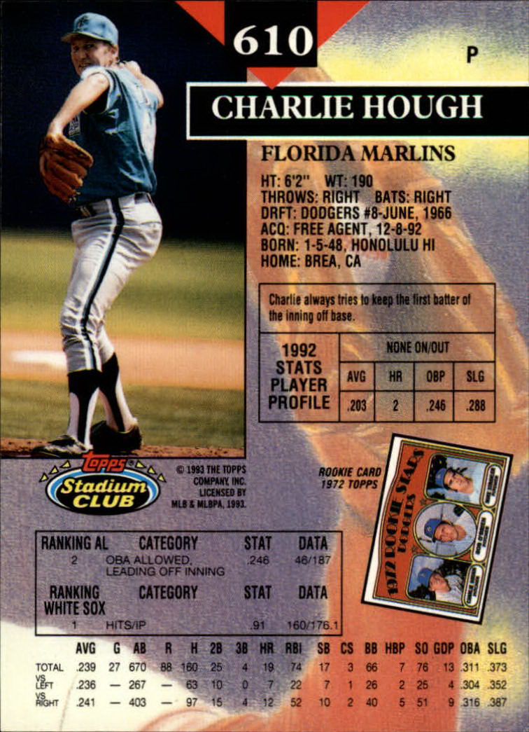 1993 Stadium Club Baseball Part 3 Main Set Card #500-750 - Picture 217 of 497