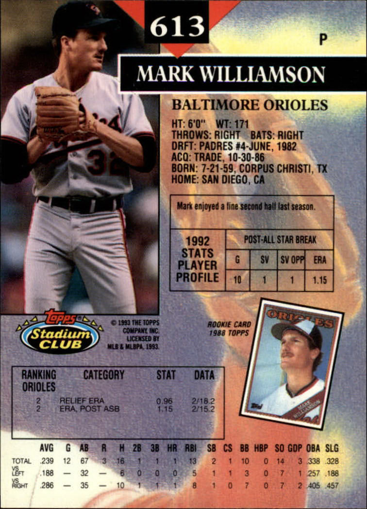 1993 Stadium Club Baseball Part 3 Main Set Card #500-750 - Picture 223 of 497