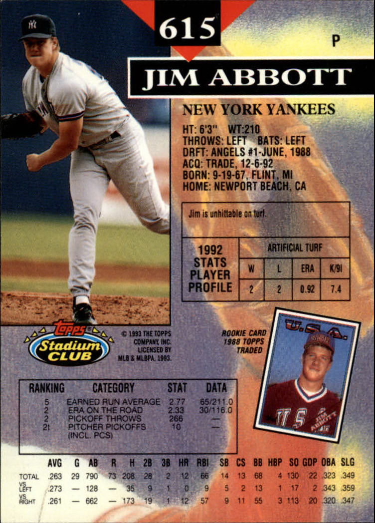 1993 Stadium Club Baseball Part 3 Main Set Card #500-750 - Picture 227 of 497