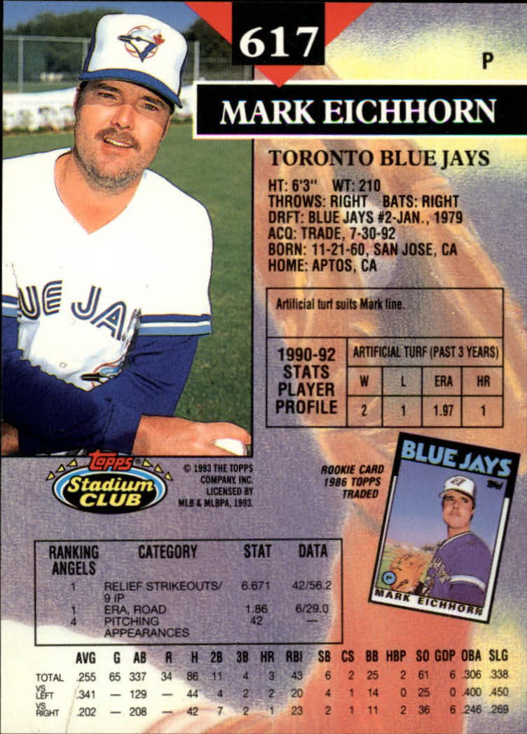 1993 Stadium Club Baseball Part 3 Main Set Card #500-750 - Picture 231 of 497