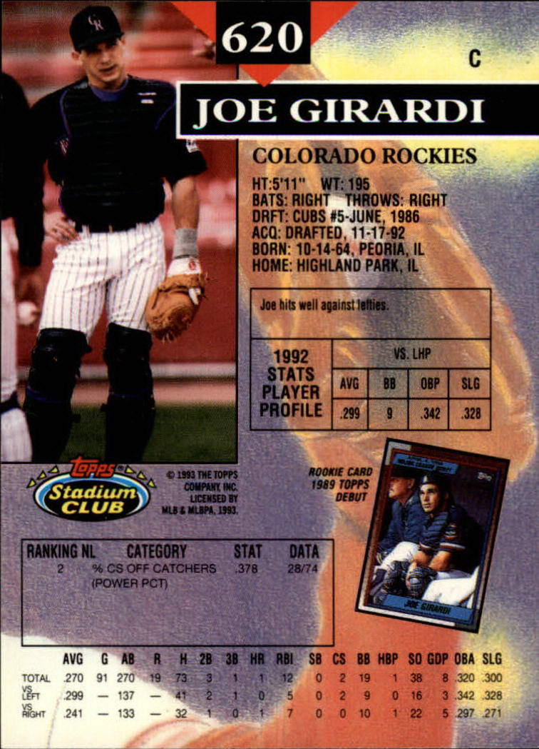 1993 Stadium Club Baseball Part 3 Main Set Card #500-750 - Picture 237 of 497