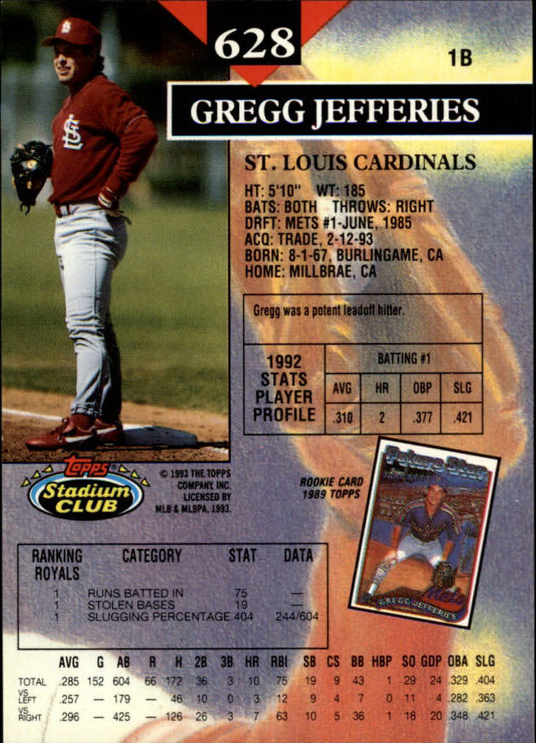 1993 Stadium Club Baseball Part 3 Main Set Card #500-750 - Picture 253 of 497