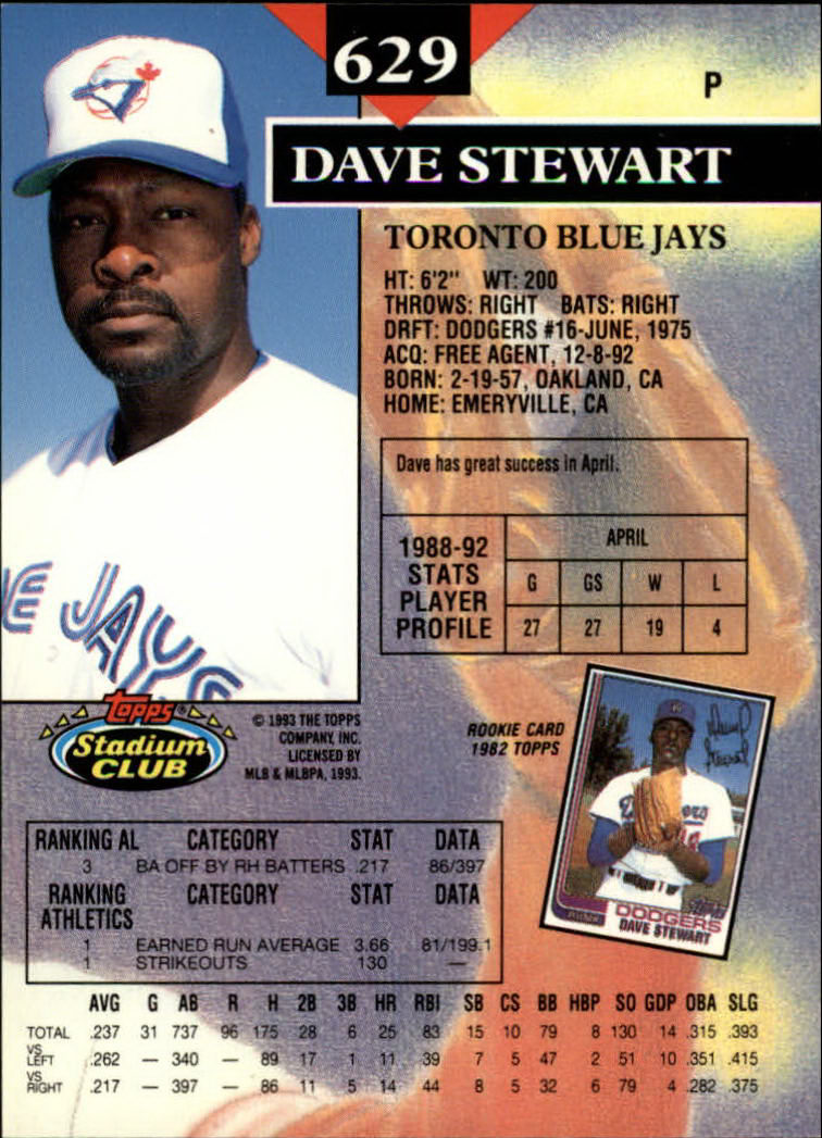 1993 Stadium Club Baseball Part 3 Main Set Card #500-750 - Picture 255 of 497