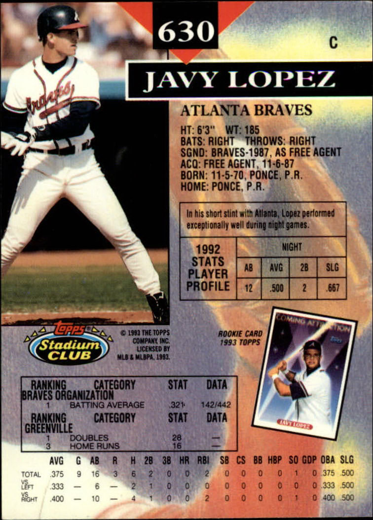 1993 Stadium Club Baseball Part 3 Main Set Card #500-750 - Picture 257 of 497