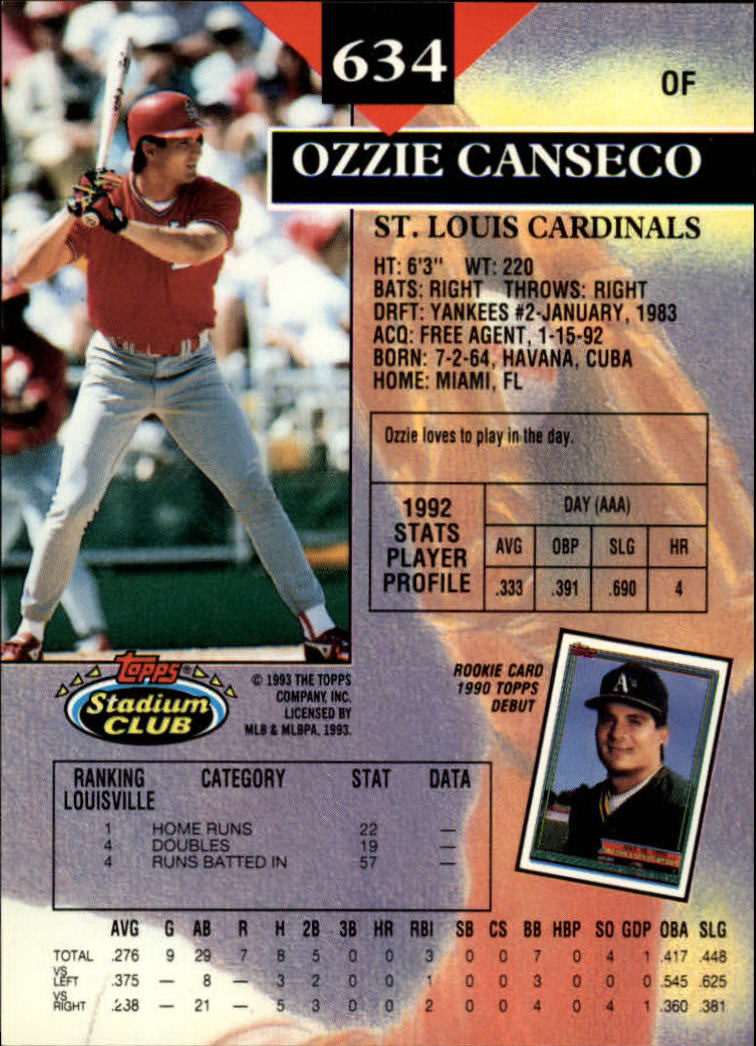 1993 Stadium Club Baseball Part 3 Main Set Card #500-750 - Picture 265 of 497