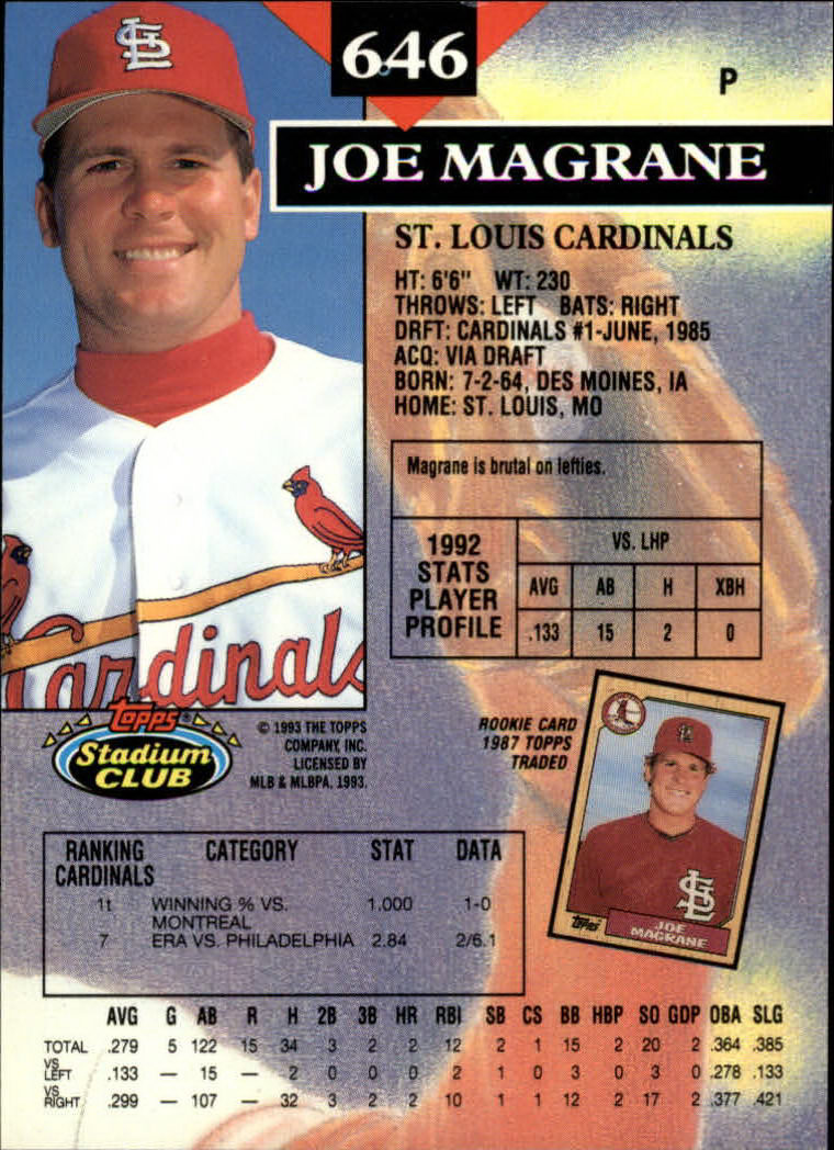 1993 Stadium Club Baseball Part 3 Main Set Card #500-750 - Picture 289 of 497