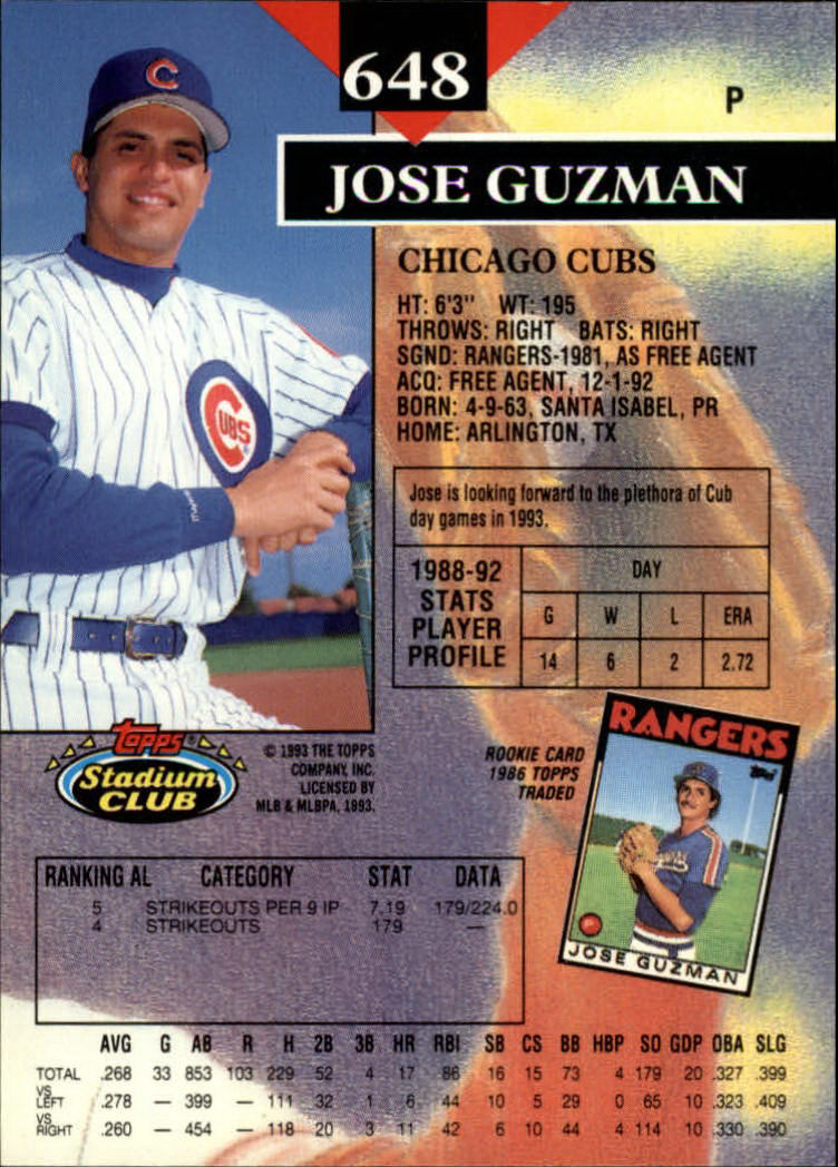 1993 Stadium Club Baseball Part 3 Main Set Card #500-750 - Picture 293 of 497