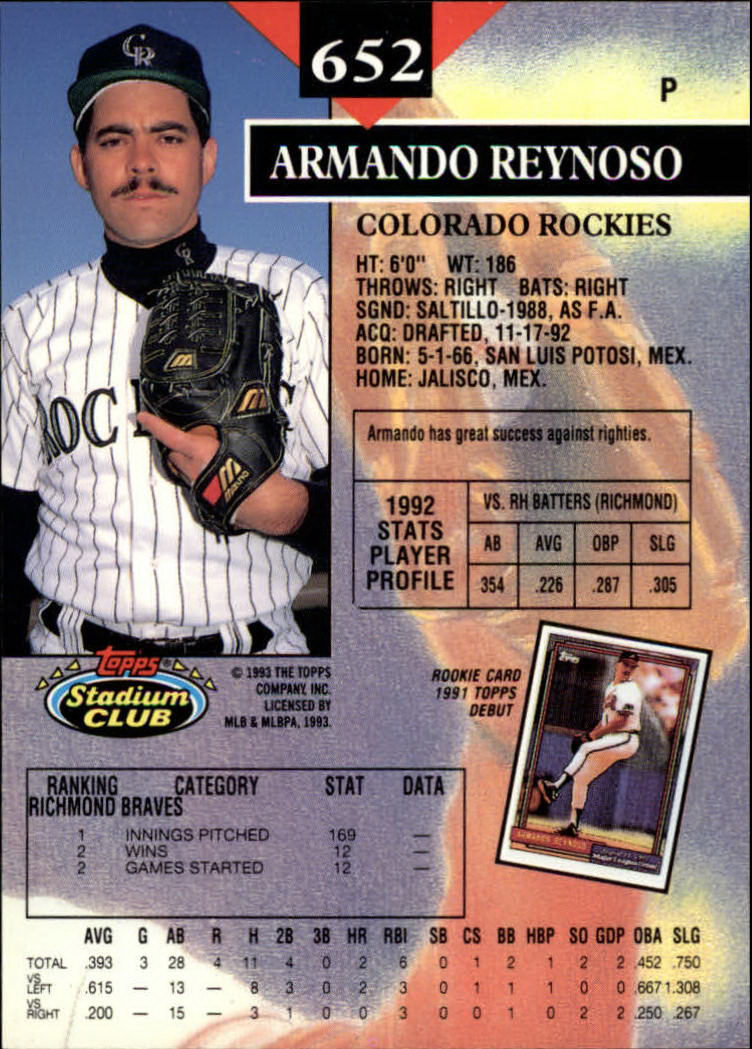 1993 Stadium Club Baseball Part 3 Main Set Card #500-750 - Picture 301 of 497