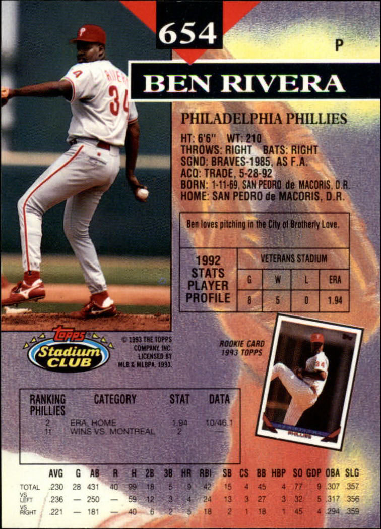 1993 Stadium Club Baseball Part 3 Main Set Card #500-750 - Picture 305 of 497