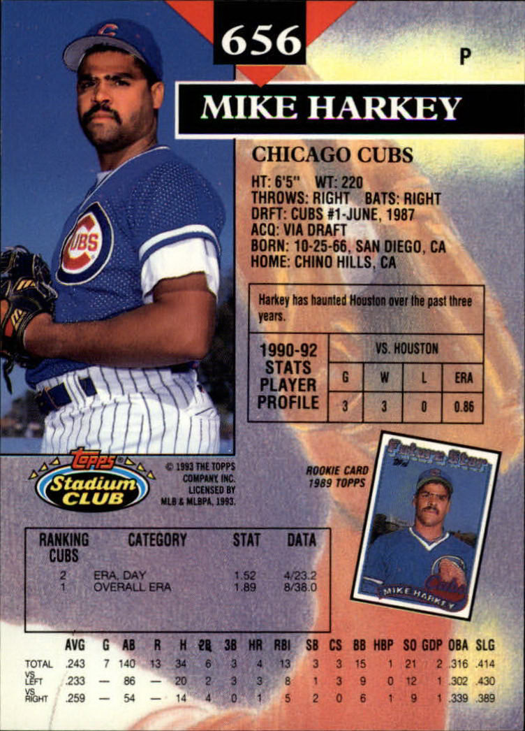 1993 Stadium Club Baseball Part 3 Main Set Card #500-750 - Picture 309 of 497
