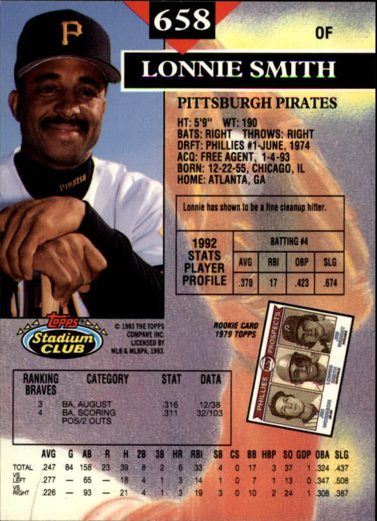 1993 Stadium Club Baseball Part 3 Main Set Card #500-750 - Picture 313 of 497