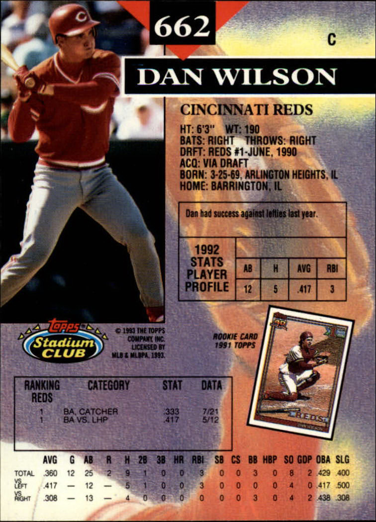 1993 Stadium Club Baseball Part 3 Main Set Card #500-750 - Picture 321 of 497